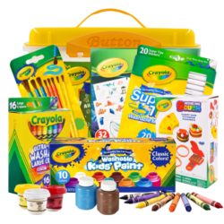 美国绘儿乐Crayola 儿童绘画套装 幼儿画笔基础装 画画学习工具 可水洗颜料妙趣创意收纳桶