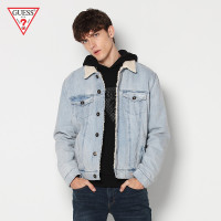 GUESS男士翻毛领短款牛仔棉夹克-X74XN1R0LF0