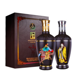 五粮液总厂文武圣酒聖酒 浓香型白酒双瓶639ml*2礼盒装过收藏过节送礼52度45度 圣酒礼盒套装