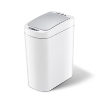 纳仕达自动感应智能垃圾桶家用厨房浴室窄型小空间卫生间防水贴墙垃圾桶 极地白 DZT-7-2S   7升