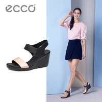 ECCO爱步2018新款优雅高跟一字带女鞋 蕾雅坡跟凉鞋系列249683
