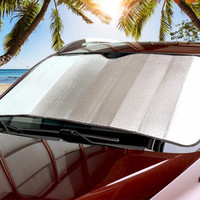 卡饰社(Carsetcity)遮阳挡 汽车防晒挡 铝箔高反射前玻璃罩  遮光板 银色