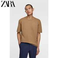 ZARA 新款 男装 纹理短袖 T 恤01887452707 (180、棕褐色)