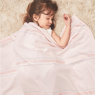 贝谷贝谷 婴儿毯子婴儿盖被竹纤维儿童毯空调被 新生儿冰丝毯 童蔓款粉色 110*130cm *2件