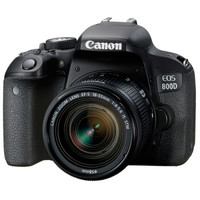 Canon 佳能 EOS 800D 单反套机 (黑色、套机、18-55mm、f/4-5.6、2420万像素、APS-C画幅)