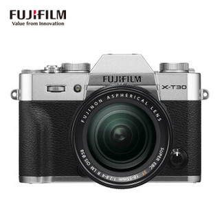 PLUS会员：FUJIFILM 富士 XT30 无反相机 (银色、套机、18-55mm、F2.8-4、2610万像素、APS-C)