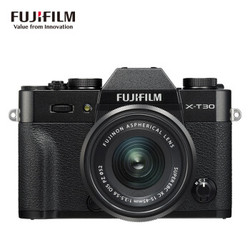 富士（FUJIFILM）X-T30/XT30 微单相机 套机 黑色（15-45mm镜头 ) 2610万像素 4K视频 蓝牙WIFI