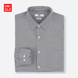 优衣库 UNIQLO 416873 男装 精纺弹力修身格子衬衫(长袖)