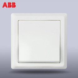 ABB 开关面板86型墙壁开关插座德逸雅白面板一开单控开关AE101 *3件