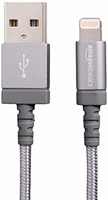 AmazonBasics 亚马逊倍思 苹果MFi认证的尼龙编织型Lightning兼容性电缆USB A数据线- 深灰色