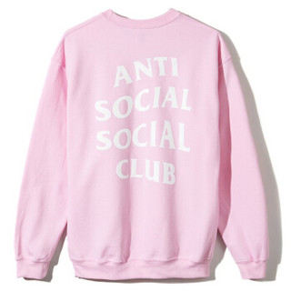 Anti Social Social Club ASSC 中性款粉色白字卫衣 ASSW369-L (粉色、L)