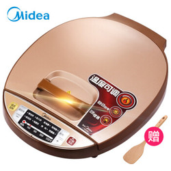 美的（Midea）电饼铛家用双面加热可调火力智能悬浮速脆煎烤机多功能早餐机JCN30A