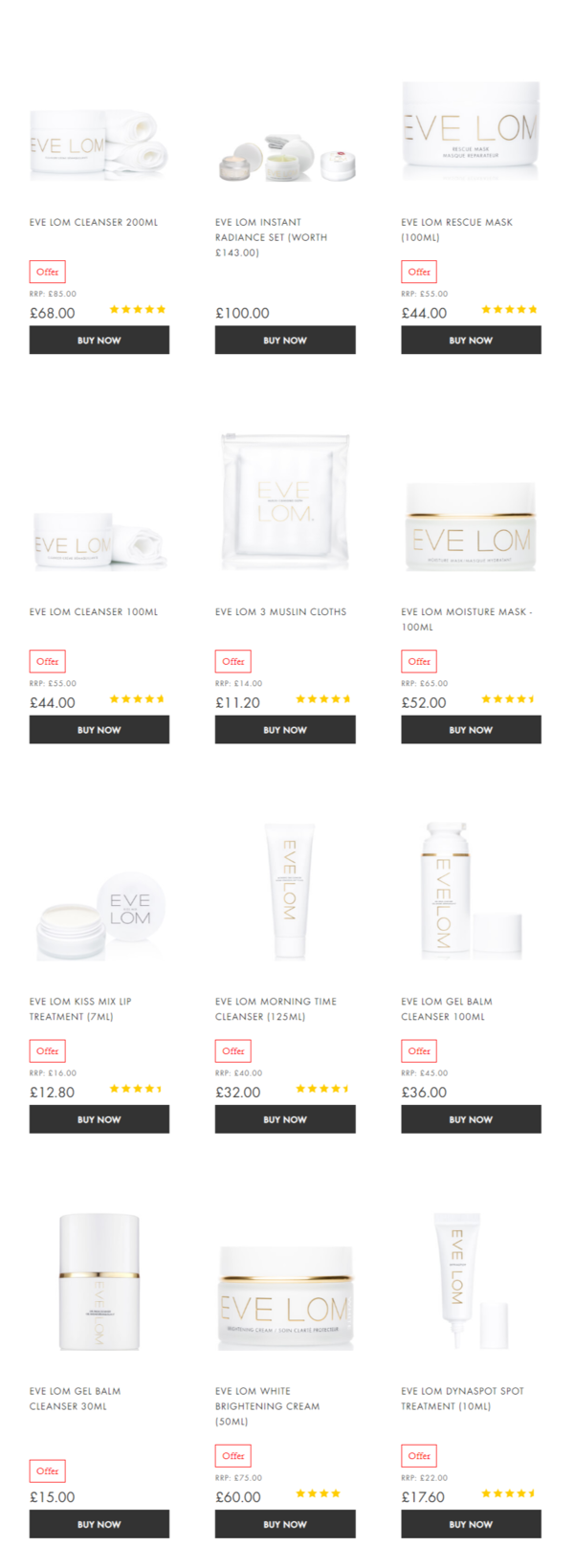 BEAUTY EXPERT 精选Eve Lom、CHRISTOPHE ROBIN 个人护理专场