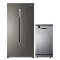 海尔9套洗碗机家用嵌入式独立式两用型 EW9818J+海尔630升 双变频风冷无霜 智能对开门冰箱 BCD-630WDPGU1
