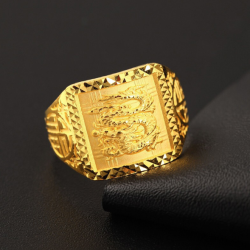 壹仟俩 御龙乾坤 足金戒指 约11.97g