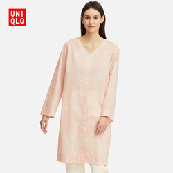 优衣库 UNIQLO 417257 女装  V领印花长衫(长袖)