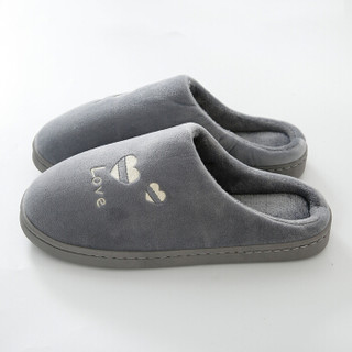 Nan ji ren 南极人 男士保暖居家简约套脚棉拖鞋 TXZQ18021 灰色 42-43