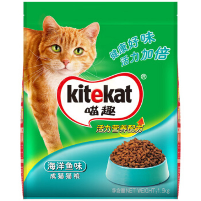 Kitekat 喵趣 鱼肉味成猫折耳猫粮 1.5kg