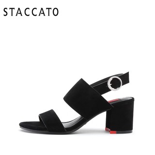 STACCATO 思加图 女士简约时尚一字式扣带时装凉鞋 9E820BL8 红色 33