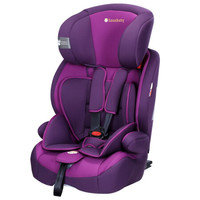 Zazababy 英国婴儿童宝宝安全座椅汽车用isofix硬接口9月-12岁 紫色