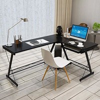 现代转角电脑桌大型办公桌家用台式电脑桌转角书桌学习桌大电脑桌子 (黑柳木色)