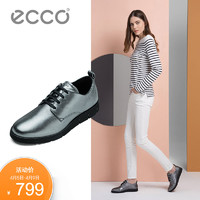 ECCO爱步牛皮休闲单鞋女低帮鞋 时尚系带纯色女鞋 贝拉系列282043