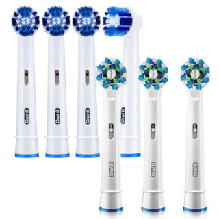 欧乐B（Oralb）电动牙刷头 柔软护龈 精准清洁型*4+多角度清洁型*3 适配2D/3D全部型号 博朗精工