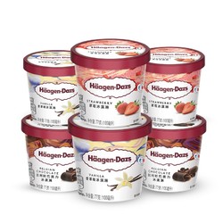 Häagen·Dazs 哈根达斯 冰淇淋香草草莓巧克力礼盒81g*6杯 赠脆皮巧克力冰淇淋