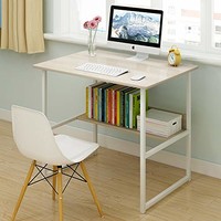 DC Life带书架简约实用电脑桌书桌 80cm 白枫木色