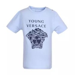 YOUNG VERSACE 范思哲 奢侈品童装 男童蓝色棉氨纶圆领短袖T恤 YVBTS111 Y0002 Y3773 36M/3A