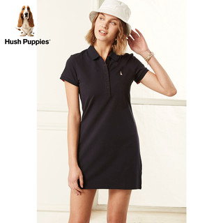 Hush Puppies 暇步士 女POLO领短袖女士连衣裙|HZ-18310D 021 M (021、M)