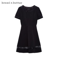 bread n butter 面包黄油 女蕾丝镂空A字裙修身短袖连衣裙 7SBEBNBDRSC737000