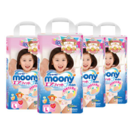 88VIP:moony 尤妮佳 女宝宝拉拉裤 L44片 4包装