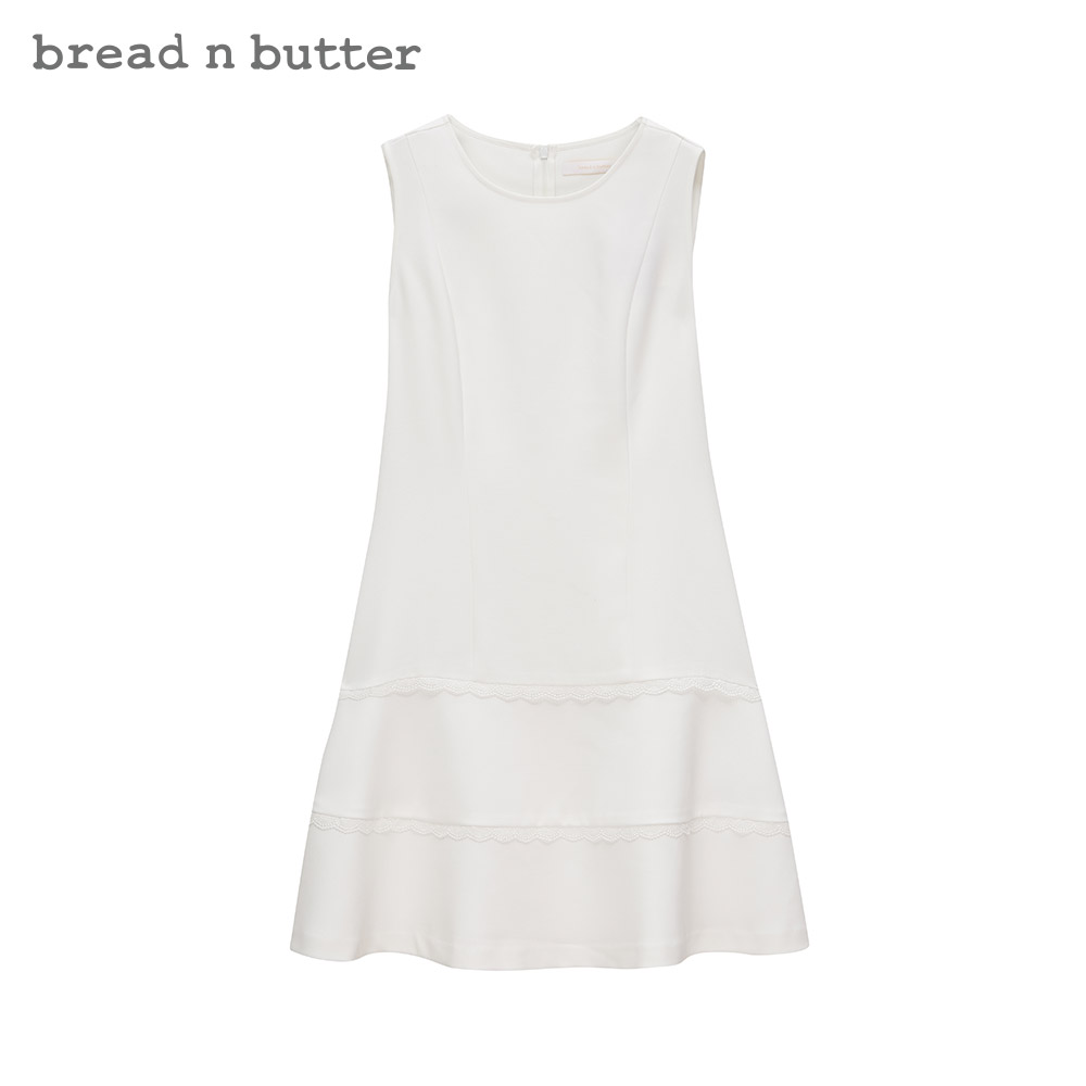 bread n butter 面包黄油 女纯色A字裙圆领无袖修身连衣裙 8SBEBNBDRSW562012