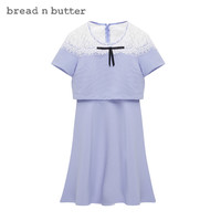 bread n butter 面包黄油 女清新风蕾丝拼接短袖连衣裙 7SB0BNBDRSC134075