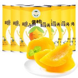 卡比兽 糖水黄桃罐头 水果罐头 休闲零食 开罐即食 425g*6罐