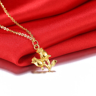 鳴鑽國際 玫瑰花 18K黄金套链 含18K黄金吊坠和18K黄金项链