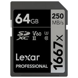 Lexar 雷克沙 1667X SDXC UHS-II U3 SD存储卡 64GB