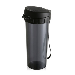 特百惠(Tupperware)茶韵塑料杯 随心运动密封防漏水杯子带拎绳茶隔 酷炫黑500ML