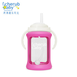 趣乐贝比 Cherub Baby CHAC240STRAWP 宽口径玻璃奶瓶 240ml 粉色