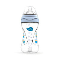 Nuvita 新生婴幼儿奶瓶宽口径底部进气宝宝硅胶奶瓶嘴250ml蓝色 6030 *6件