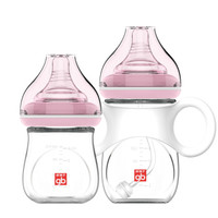 gb 好孩子 拥抱系列 P80070 宽口径玻璃奶瓶 120ml+180ml