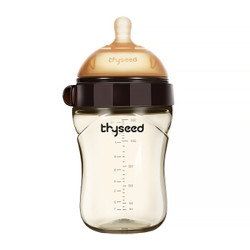 世喜奶瓶 婴儿奶瓶大容量PPSU断奶奶瓶奶嘴（10个月以上）宽口径防摔仿母乳吸管奶瓶300ml TB34 送手柄带吸管
