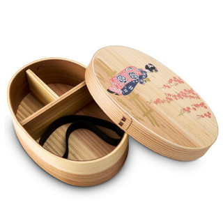 日本进口wakacho若兆饭盒 传统漆器杉木饭盒餐盒便当盒舞姬