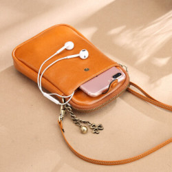 nalandu纳兰杜软牛皮手机包韩版零钱包多功能小巧斜挎包女迷你小包包