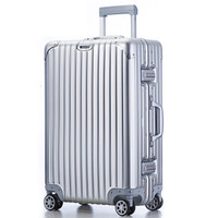 旅行之家 Travelhouse 全铝镁合金箱万向飞机轮男女旅行拉杆箱登机箱T1879 钛金色 20英寸