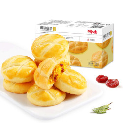 百草味 手工网红曲奇休闲零食烘焙甜品饼干 芒果味 爆浆曲奇180g