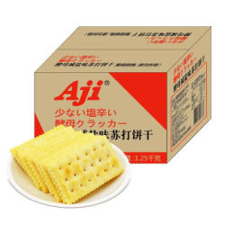 AJI 年货饼干蛋糕 零食早餐 苏打饼干 酵母减盐味1.25kg/箱礼盒 *6件