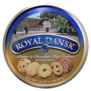 丹麦原装进口 皇家丹麦Royal Dansk丹丝巧克力黄油曲奇饼干454g