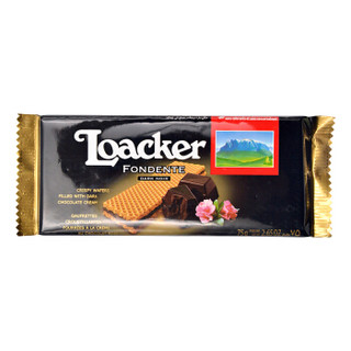 意大利进口 莱家loacker威化饼干黑巧克力味片装威化饼干75g